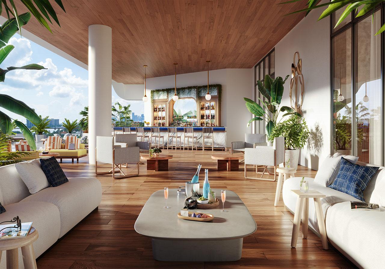 Rendering of Mr. C Residences Coconut Grove Pool Lounge